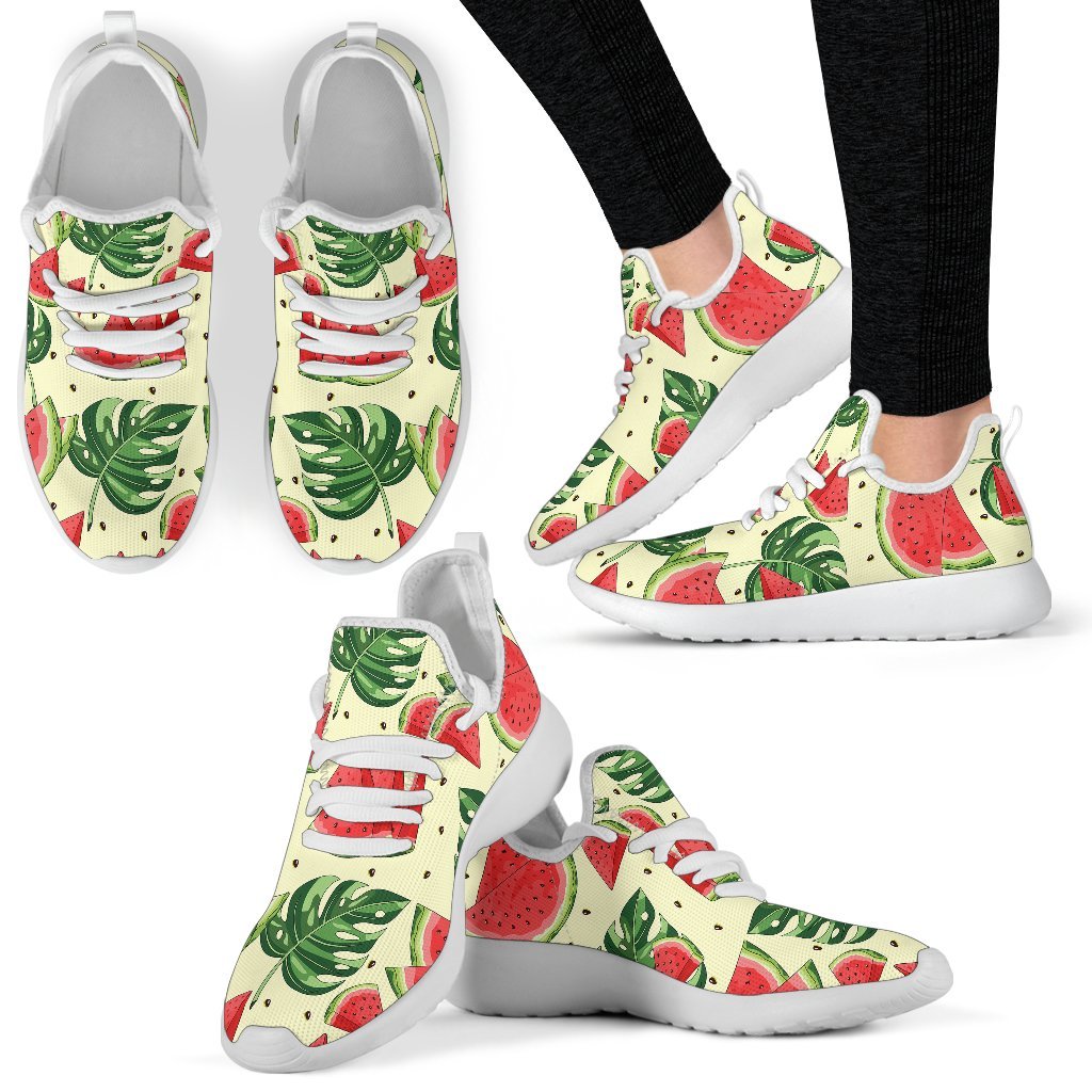 Cute Tropical Watermelon Pattern Print Mesh Knit Shoes GearFrost