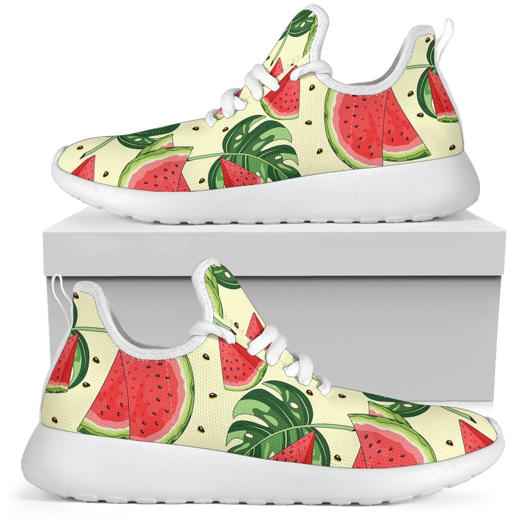 Cute Tropical Watermelon Pattern Print Mesh Knit Shoes GearFrost