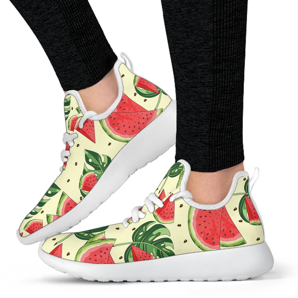 Cute Tropical Watermelon Pattern Print Mesh Knit Shoes GearFrost