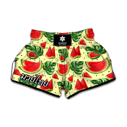 Cute Tropical Watermelon Pattern Print Muay Thai Boxing Shorts