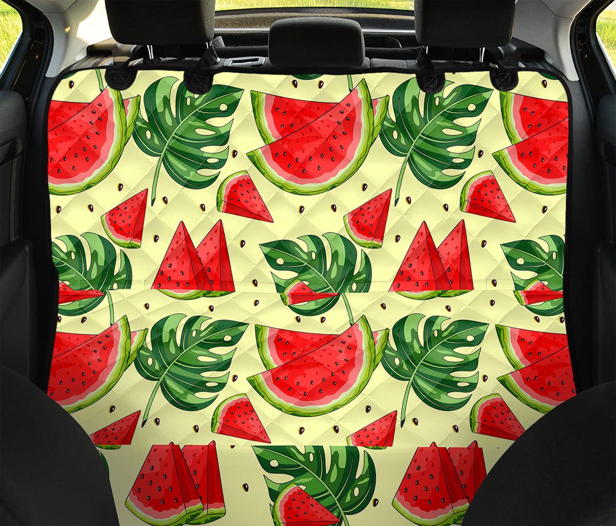 Cute Tropical Watermelon Pattern Print Pet Car Back Seat Cover