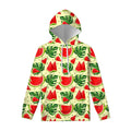 Cute Tropical Watermelon Pattern Print Pullover Hoodie