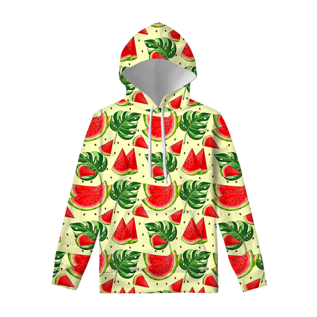Cute Tropical Watermelon Pattern Print Pullover Hoodie