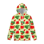Cute Tropical Watermelon Pattern Print Pullover Hoodie