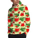 Cute Tropical Watermelon Pattern Print Pullover Hoodie