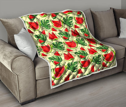 Cute Tropical Watermelon Pattern Print Quilt