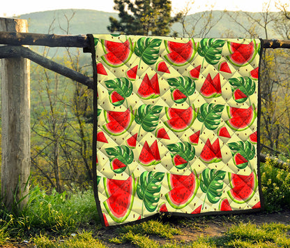 Cute Tropical Watermelon Pattern Print Quilt