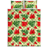 Cute Tropical Watermelon Pattern Print Quilt Bed Set