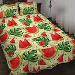 Cute Tropical Watermelon Pattern Print Quilt Bed Set