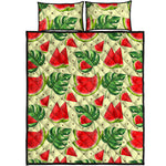 Cute Tropical Watermelon Pattern Print Quilt Bed Set