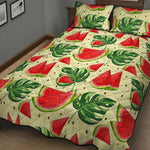 Cute Tropical Watermelon Pattern Print Quilt Bed Set