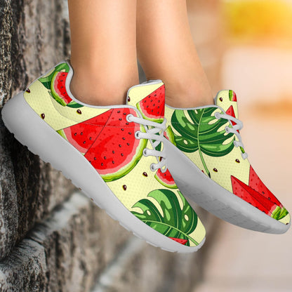 Cute Tropical Watermelon Pattern Print Sport Shoes GearFrost