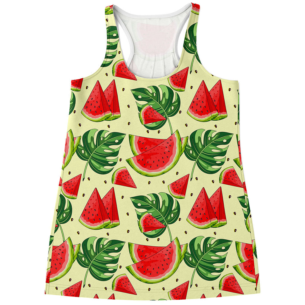 Cute Tropical Watermelon Pattern Print Women's Racerback Tank Top