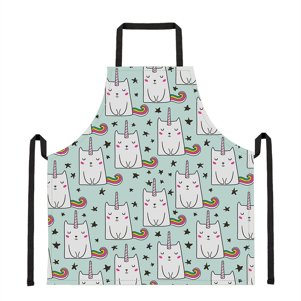 Cute Unicorn Cat Pattern Print Apron