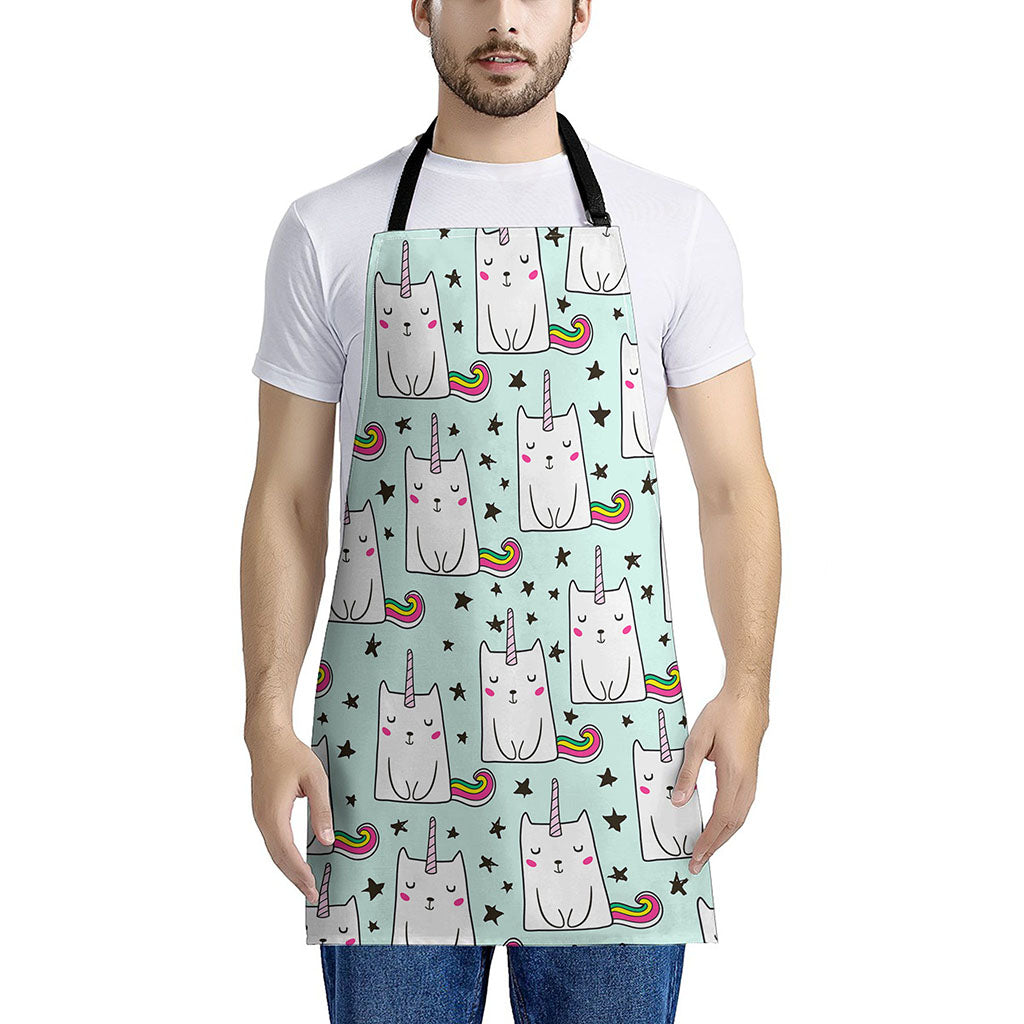 Cute Unicorn Cat Pattern Print Apron