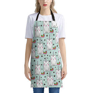 Cute Unicorn Cat Pattern Print Apron