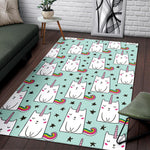 Cute Unicorn Cat Pattern Print Area Rug GearFrost