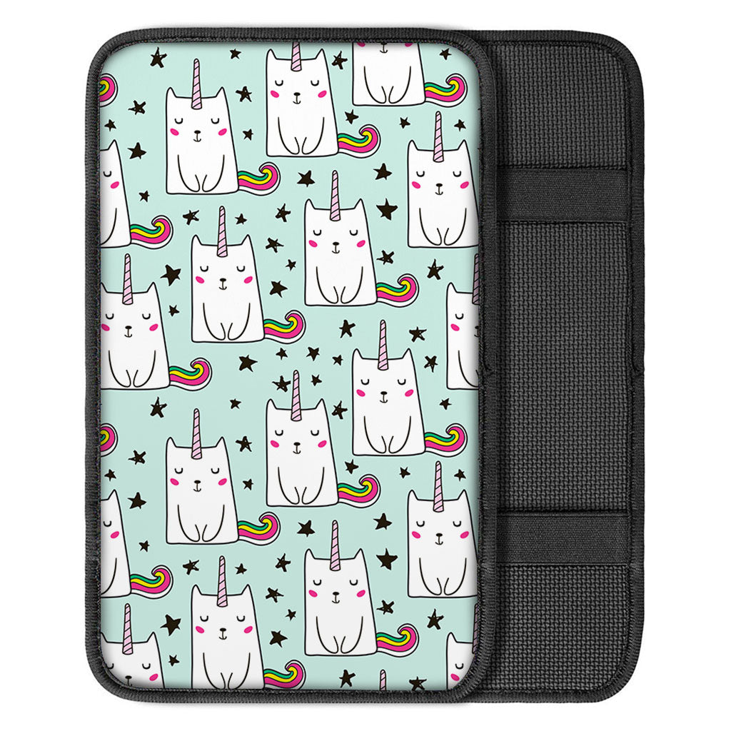 Cute Unicorn Cat Pattern Print Car Center Console Cover
