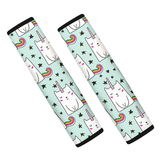 Cute Unicorn Cat Pattern Print Car Seat Belt Covers