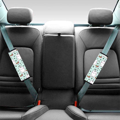 Cute Unicorn Cat Pattern Print Car Seat Belt Covers