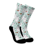 Cute Unicorn Cat Pattern Print Crew Socks