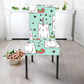 Cute Unicorn Cat Pattern Print Dining Chair Slipcover