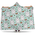 Cute Unicorn Cat Pattern Print Hooded Blanket