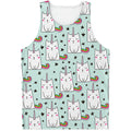 Cute Unicorn Cat Pattern Print Men's Tank Top