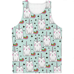 Cute Unicorn Cat Pattern Print Men's Tank Top