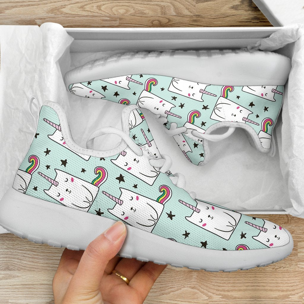 Cute Unicorn Cat Pattern Print Mesh Knit Shoes GearFrost