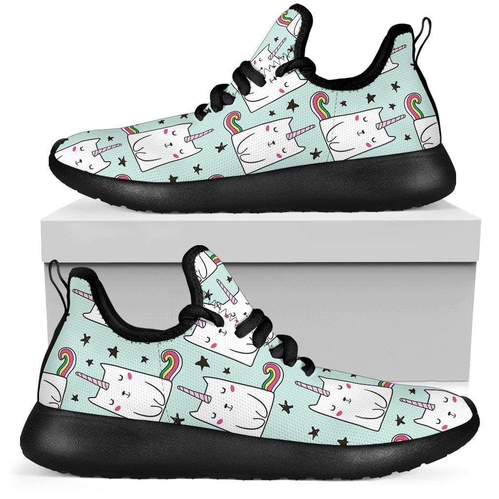 Cute Unicorn Cat Pattern Print Mesh Knit Shoes GearFrost