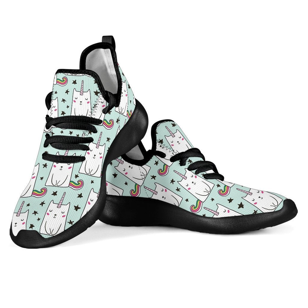 Cute Unicorn Cat Pattern Print Mesh Knit Shoes GearFrost
