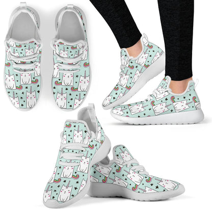 Cute Unicorn Cat Pattern Print Mesh Knit Shoes GearFrost