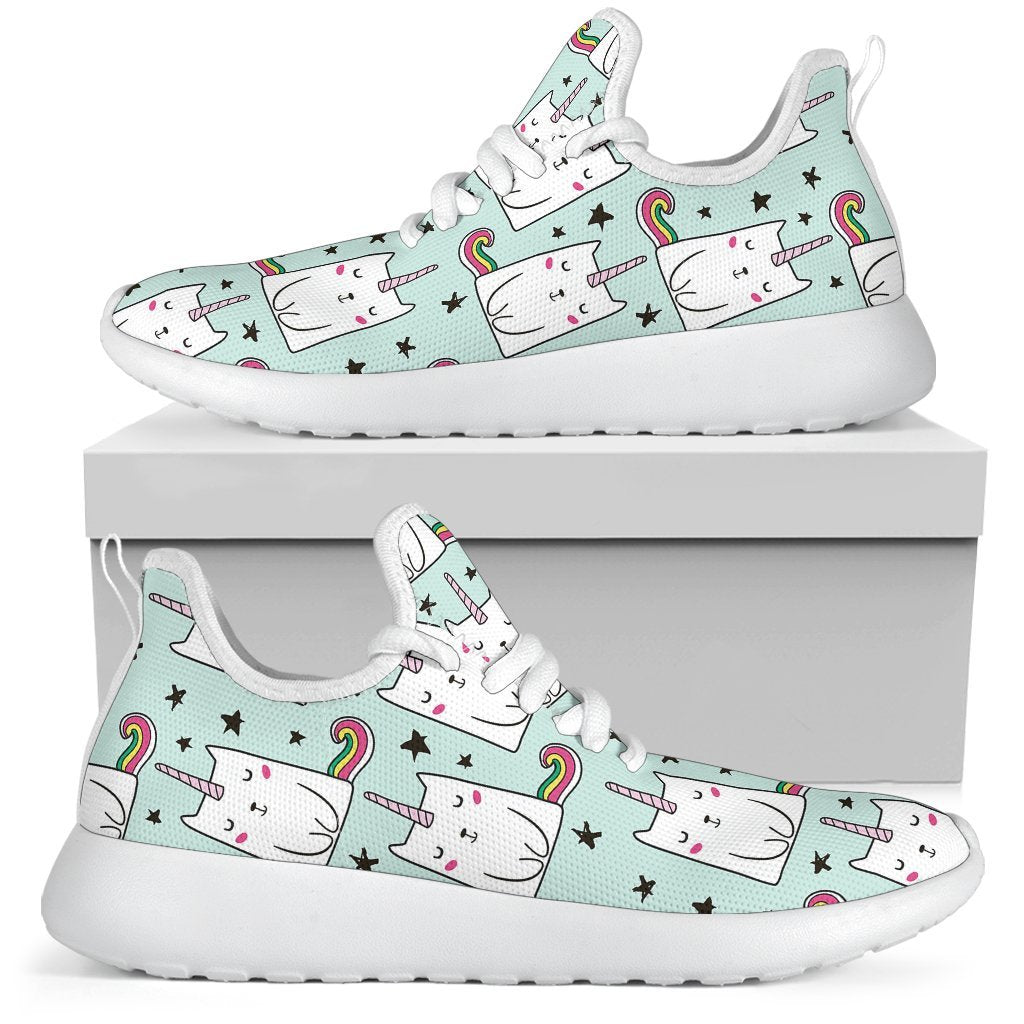 Cute Unicorn Cat Pattern Print Mesh Knit Shoes GearFrost