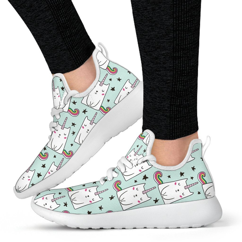 Cute Unicorn Cat Pattern Print Mesh Knit Shoes GearFrost