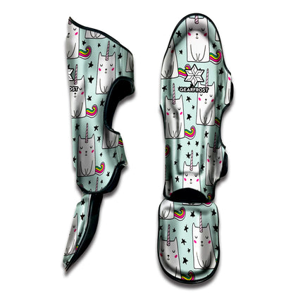 Cute Unicorn Cat Pattern Print Muay Thai Shin Guard