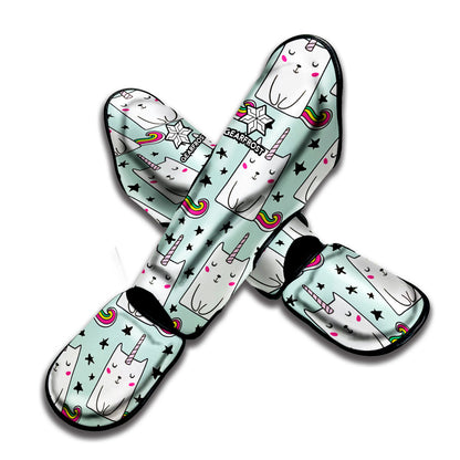 Cute Unicorn Cat Pattern Print Muay Thai Shin Guard