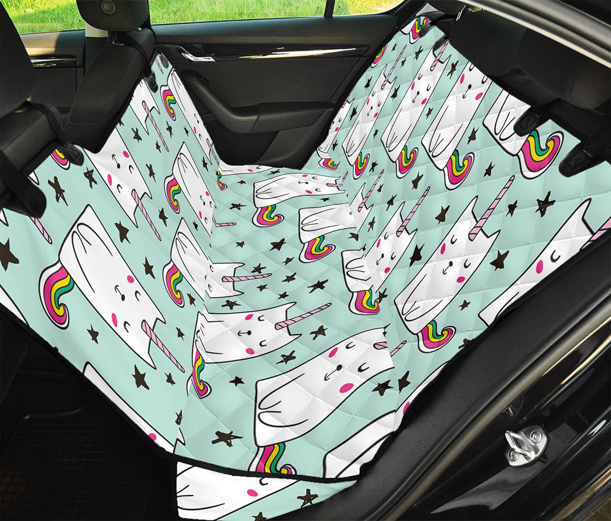 Cute Unicorn Cat Pattern Print Pet Car Back Seat Cover
