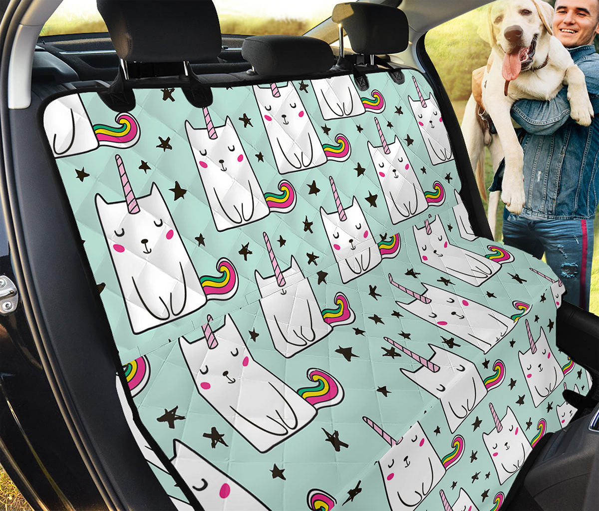 Cute Unicorn Cat Pattern Print Pet Car Back Seat Cover