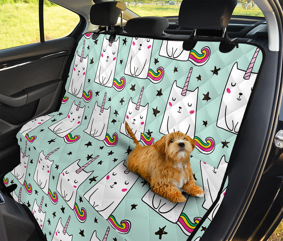 Cute Unicorn Cat Pattern Print Pet Car Back Seat Cover