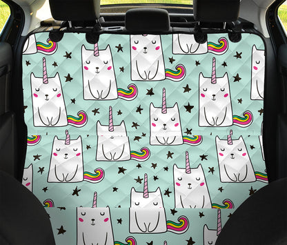 Cute Unicorn Cat Pattern Print Pet Car Back Seat Cover