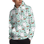 Cute Unicorn Cat Pattern Print Pullover Hoodie