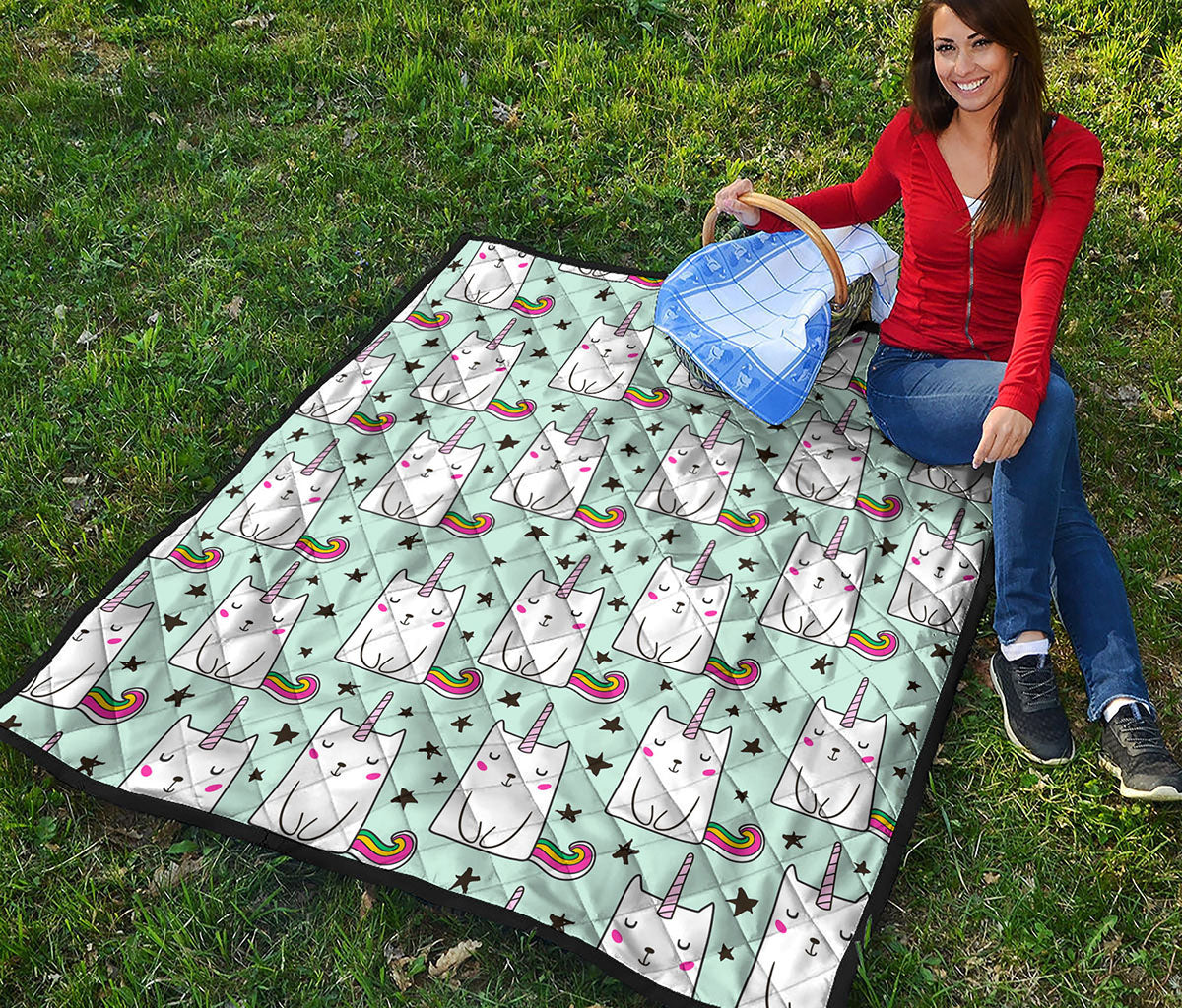 Cute Unicorn Cat Pattern Print Quilt