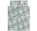 Cute Unicorn Cat Pattern Print Quilt Bed Set