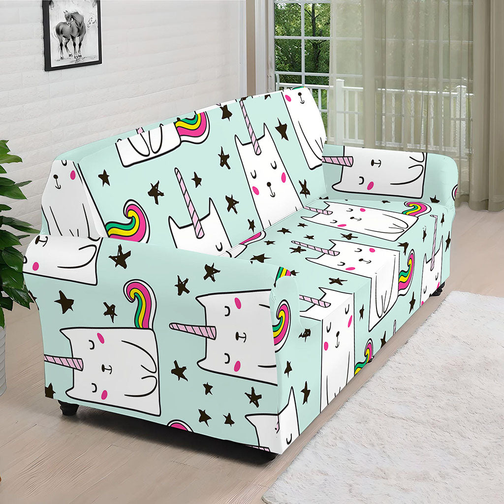 Cute Unicorn Cat Pattern Print Sofa Cover