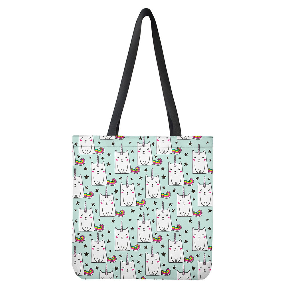 Cute Unicorn Cat Pattern Print Tote Bag
