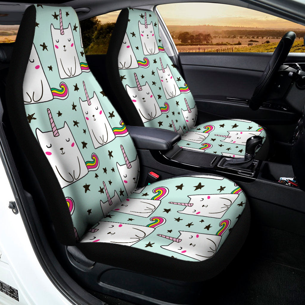Cute Unicorn Cat Pattern Print Universal Fit Car Seat Covers