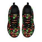 Cute Vegan Pattern Print Black Sneakers