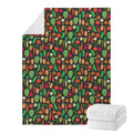 Cute Vegan Pattern Print Blanket