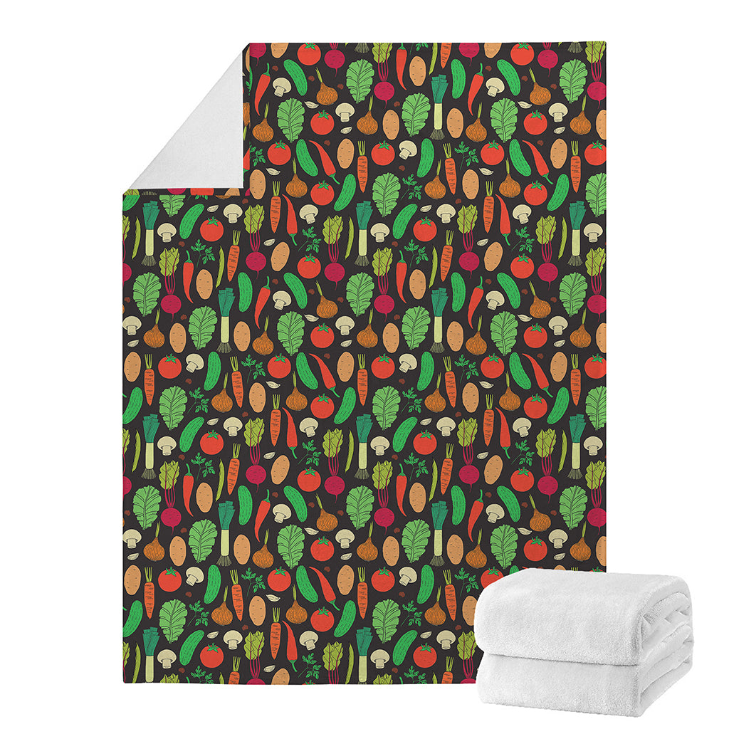 Cute Vegan Pattern Print Blanket
